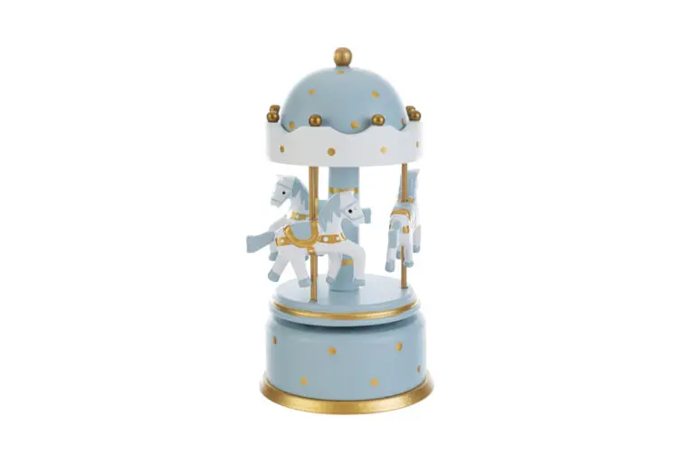 Bomboniera carillon giostrina in legno celeste grande | Rohome