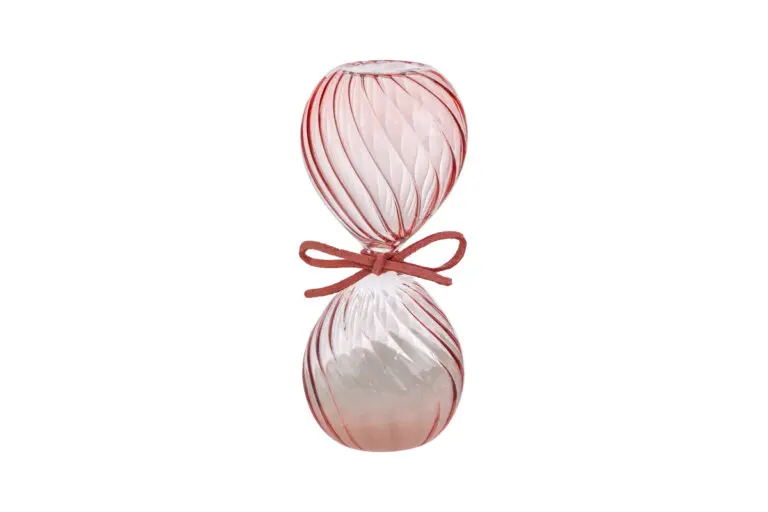 Bomboniera clessidra in vetro colore rosa h 12cm | rohome