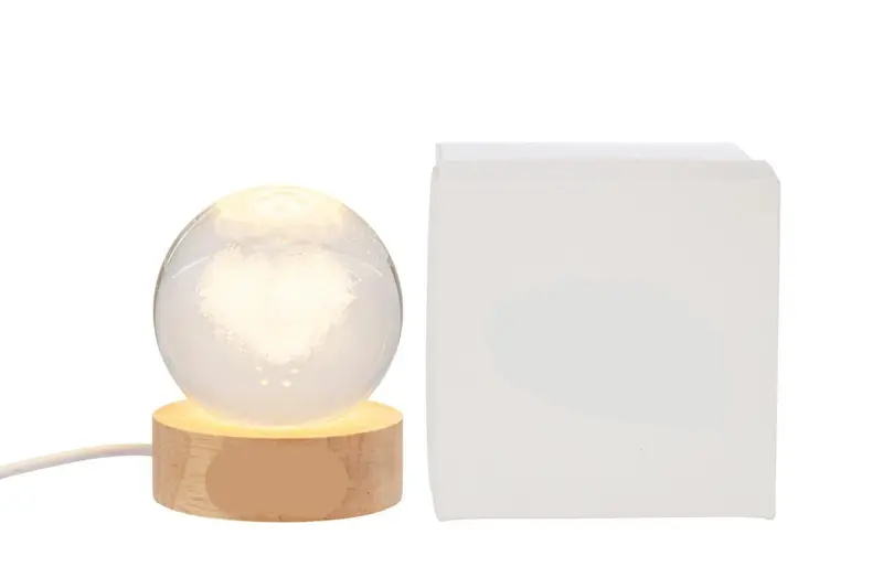 Bomboniera Lampada usb in vetro cuore d.6cm | Rohome