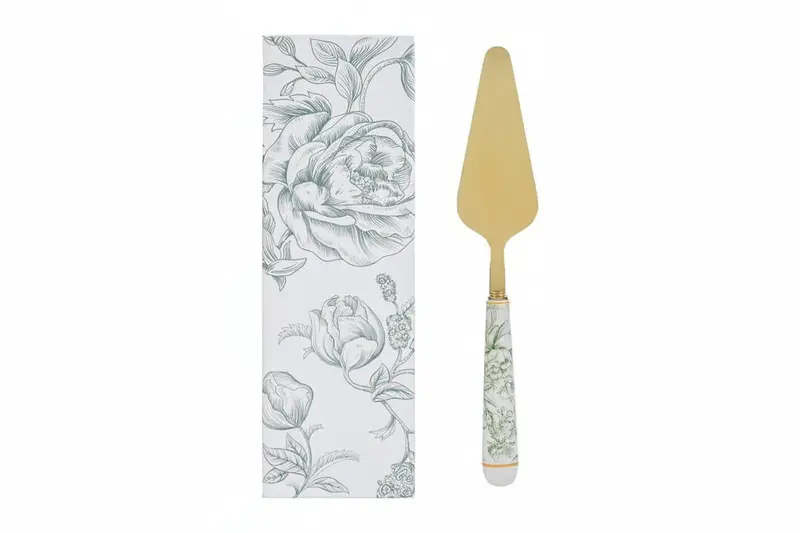 Bomboniera Paletta torta con decorazione fiori verde | Rohome