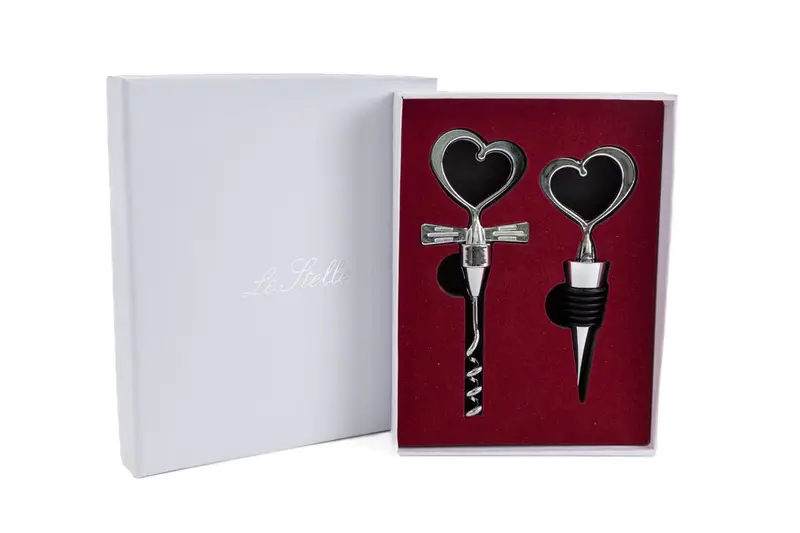 Bomboniera set 2 pz vino cuore | rohome