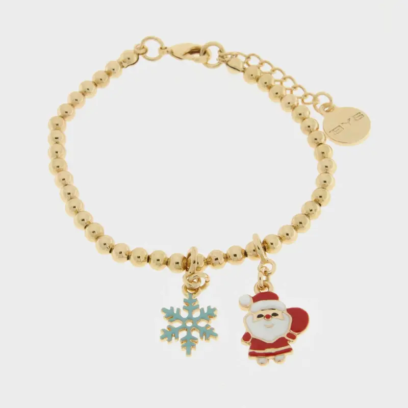 Bracciale in Metallo con fiocco di neve e babbo natale | Rohome