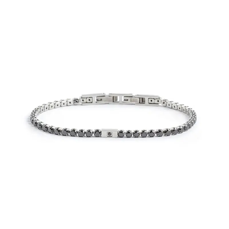 Bracciale tennis 3mm tg m acciaio nero | Rohome