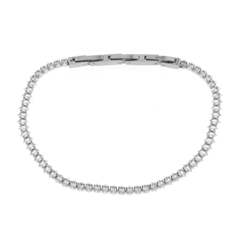 Bracciale Uomo in acciaio con cristalli bianchi| Rohome