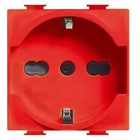 BTICINO A5440/16R PRESA BIPASSO/SCHUKO 2P+T 10/16A ROSSO