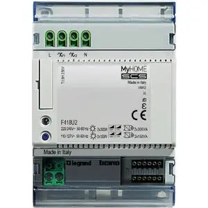 BTicino F418U2 Dimmer Multicarico LED - Controllo Professionale Lampade 2 Canali DIN
