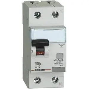 BTICINO GC8813AC6 INTERRUT. MAGNETOT. DIFFER. AC 1P+N 6A 4,5KA 30MA