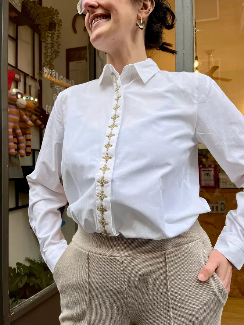 BYoung - Camicia ricamo corda