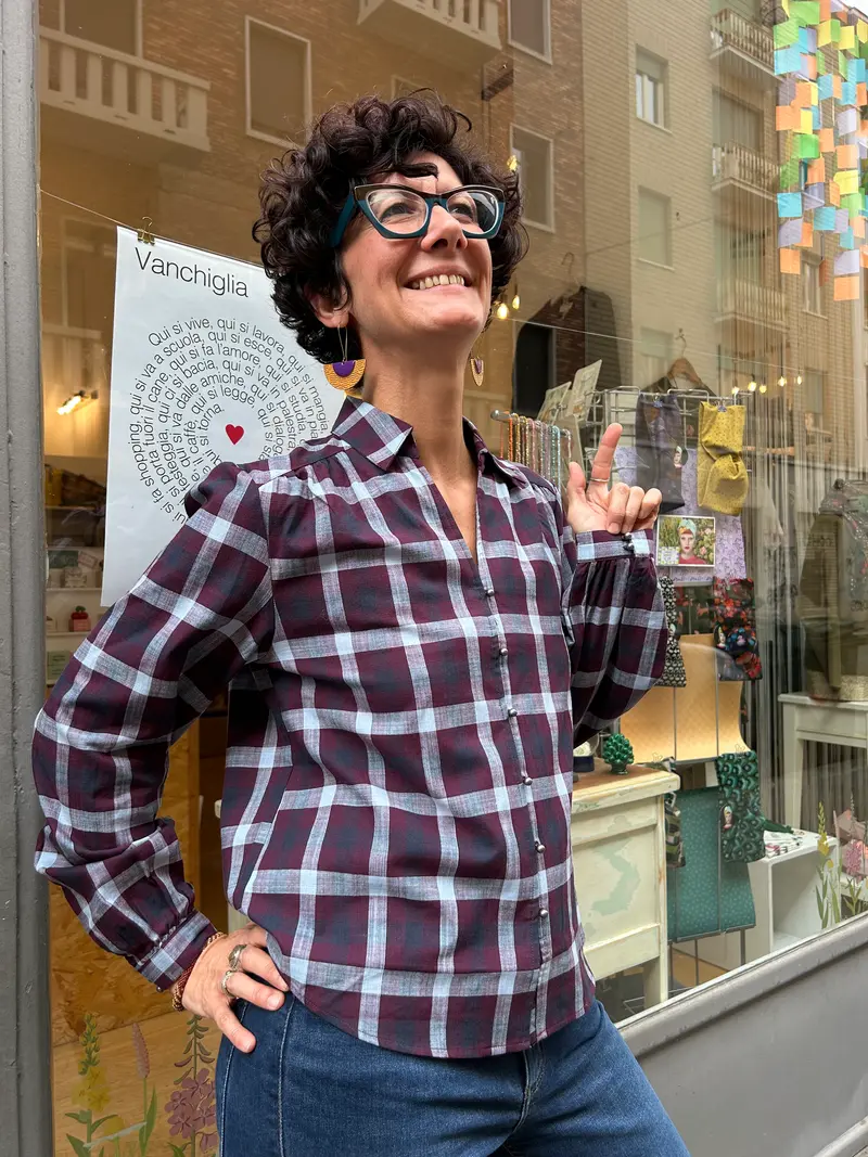 BYoung - Camicia Scozzese Bordeaux e Azzurro