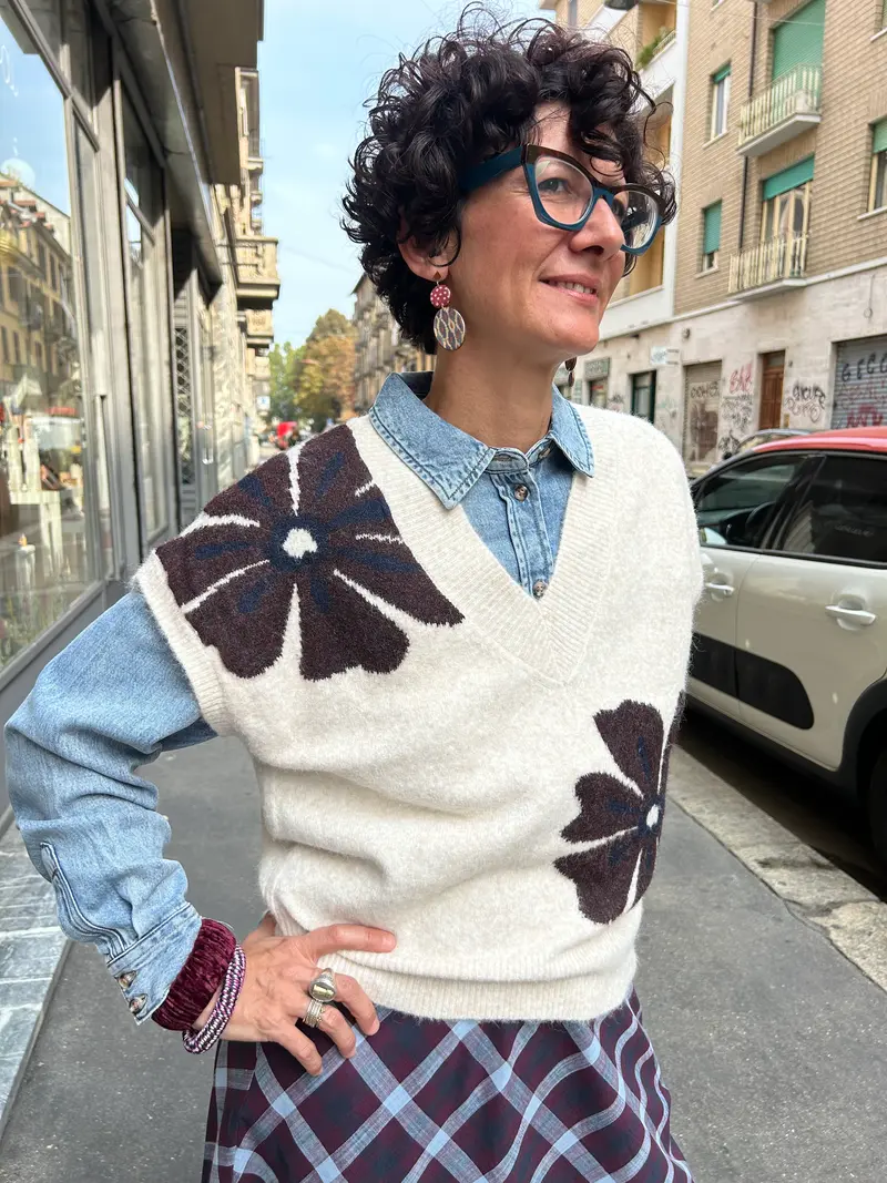 BYoung - Gilet Maxi Fiori