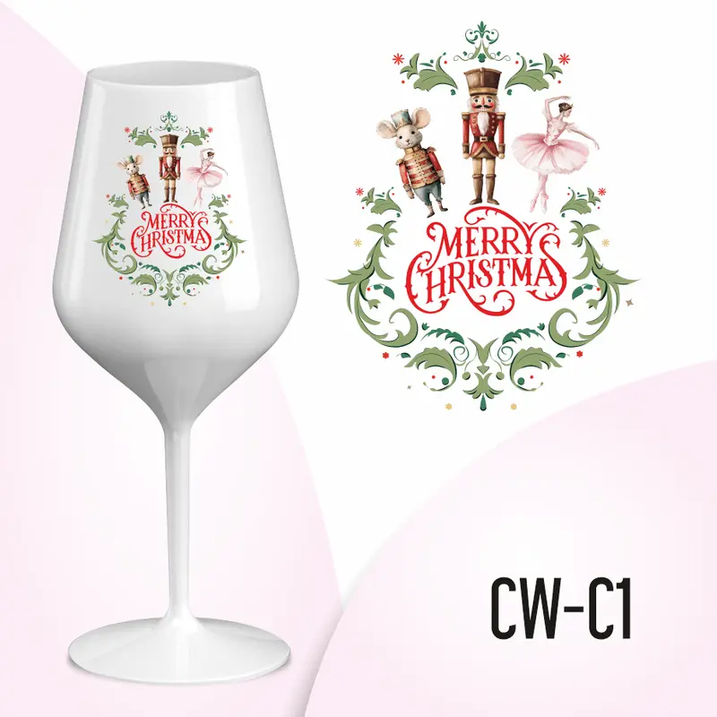 Calice in plastica personalizzato Merry Christmas | Rohome