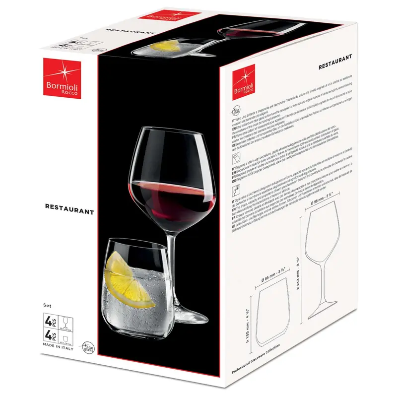 Calice Vino 53Cl + Bicchiere 43Cl Pz.4+4