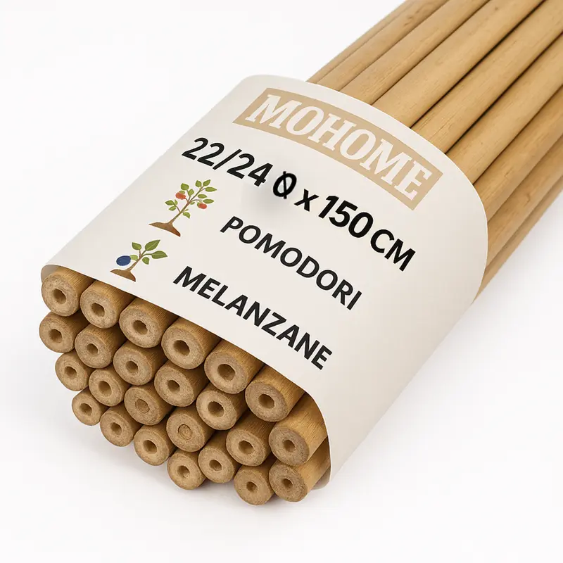 Canne Bambù Giardinaggio Naturali Cannette Bastoncini Supporto Piante Orto Sostegni Tutore Pali Resistenti Rampicanti Giardino Pomodori Melanzane