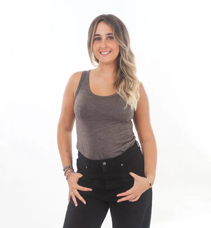 Canotta Donna in Lana Merino Bio e Seta di Gelso