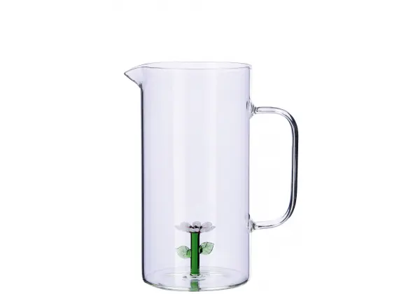 Caraffa in vetro con decoro margherita interno 3d | rohome