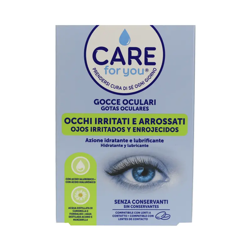 CARE FOR YOU GOCCE OCULARI AD AZIONE RINFRESCANTE E IDRATANTE MONODOSE RICHIUDIBILE 0,5 ML