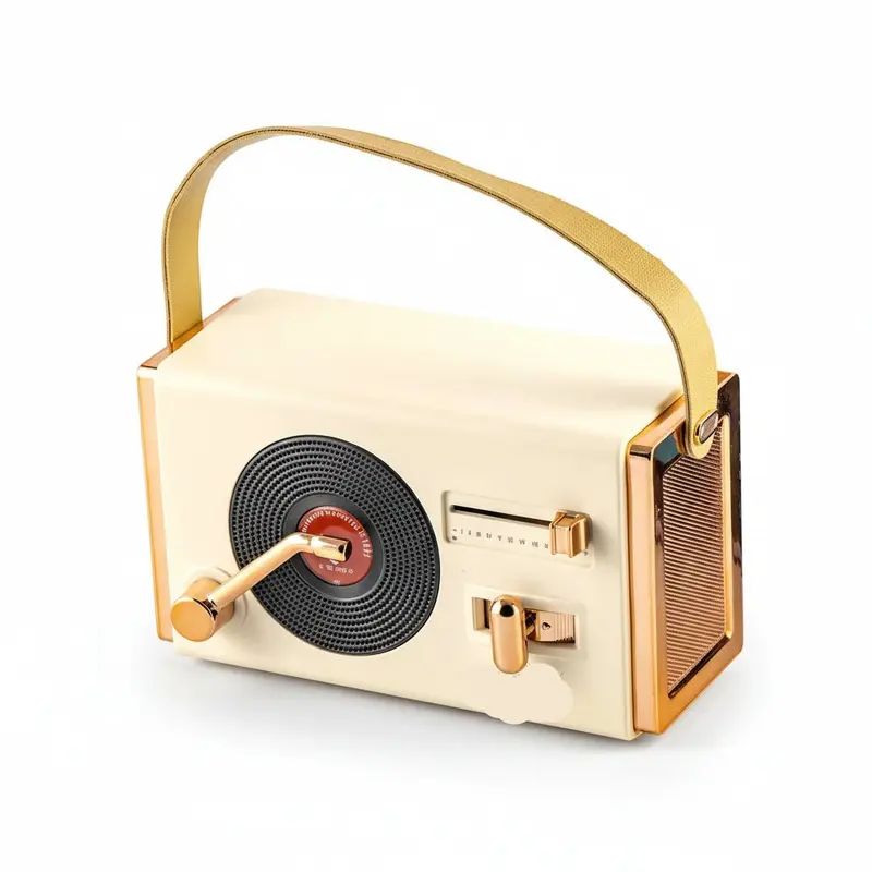 Cassa altoparlante portatile bluetooth a forma di radio, panna | Rohome