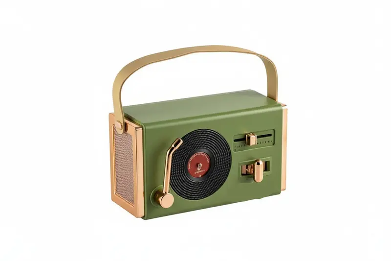 Cassa altoparlante portatile bluetooth a forma di radio, verde | Rohome