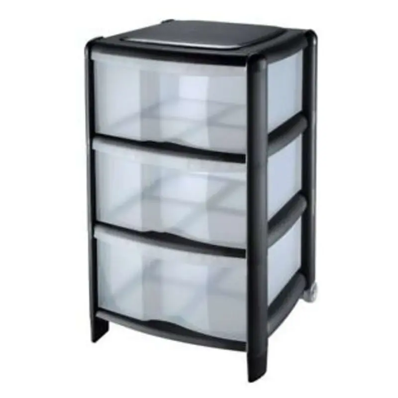 Cassettiera Bambu'3 6401 Nero - 38,5X39,5X67 Cm