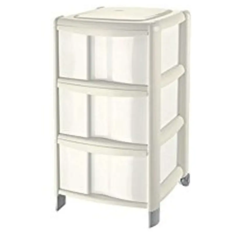 Cassettiera Bambu'3 6411 Bianco/Panna - 38,5X39,5X67 Cm