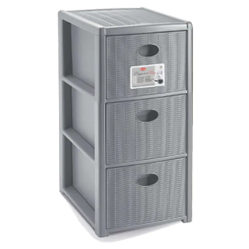 Cassettiera Elegance Slim 3 Grigio - 30X40X60H Cm