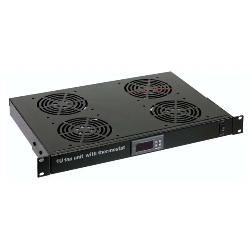 Cassetto 19" 4 Ventole 1U Nero Con Termostato (Vc900401Ut4V)