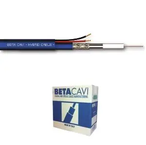 Cavo Videosorveglianza 75 Ohm Coax+2x0,5mmq LSZH - 100mt Blu CPR HD4