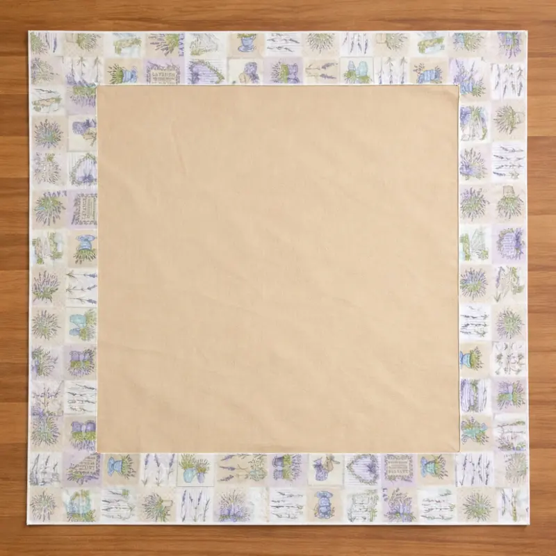 Centro Tavola Cotone Decoro Glicine 90x90 cm