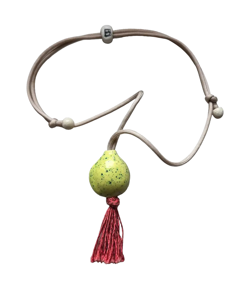 Ceramic Japamala Necklace – Sacred Om