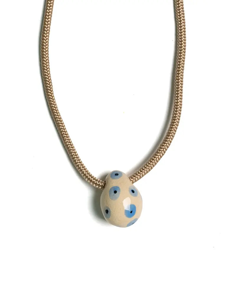 Ceramic Statement Necklace – Exotic Egg Talisman