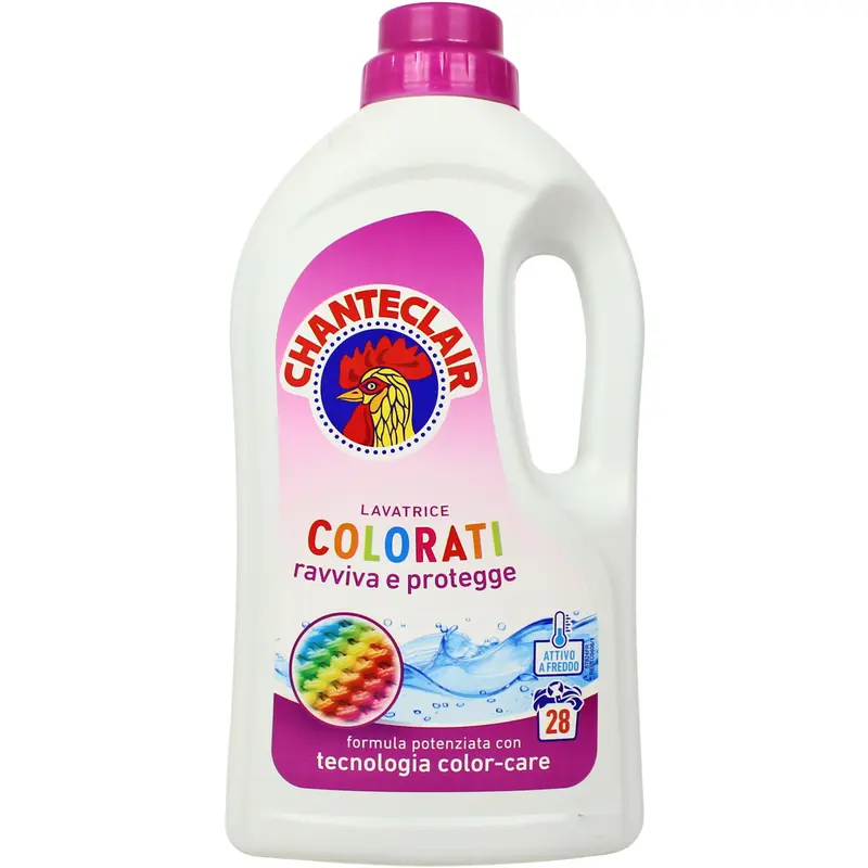 CHANTECLAIR DETERSIVO LIQUIDO BUCATO LAVATRICE COLORATI 28 LAVAGGI 1260 ML