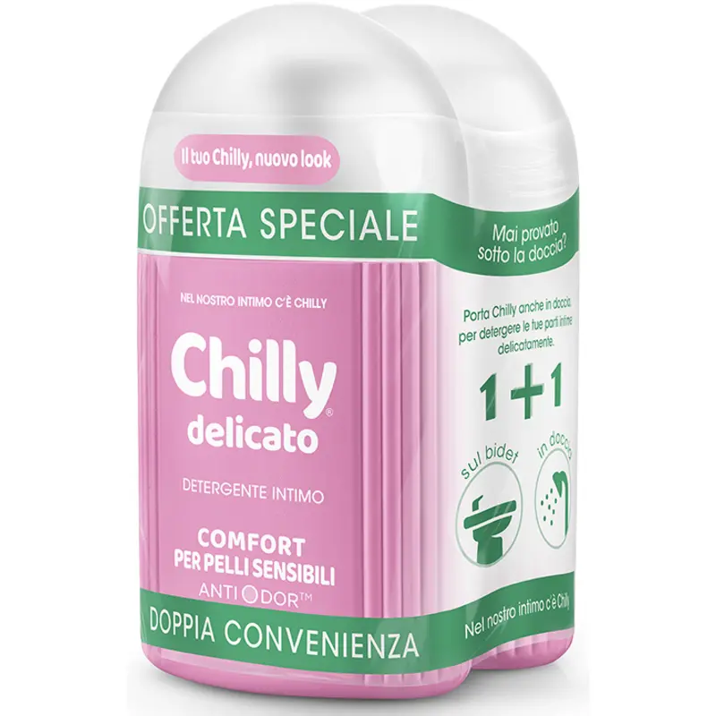 CHILLY INTIMO DELICATO pH5 PELLI SENSIBILI 2 PEZZI DA 200 ML