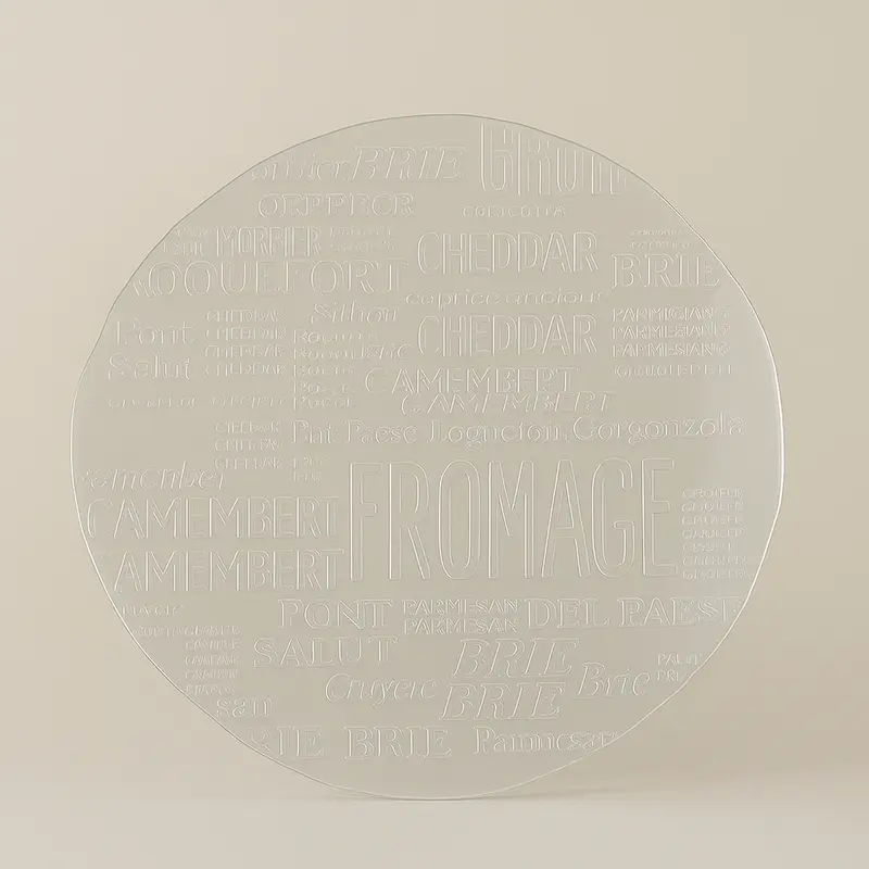 Cive Piatto Formaggio Vetro Trasparente Decoro Ø32 cm da Portata