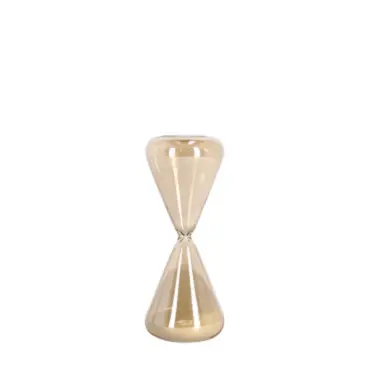 Clessidra kronos in vetro ambra bianco h.15cm | Rohome
