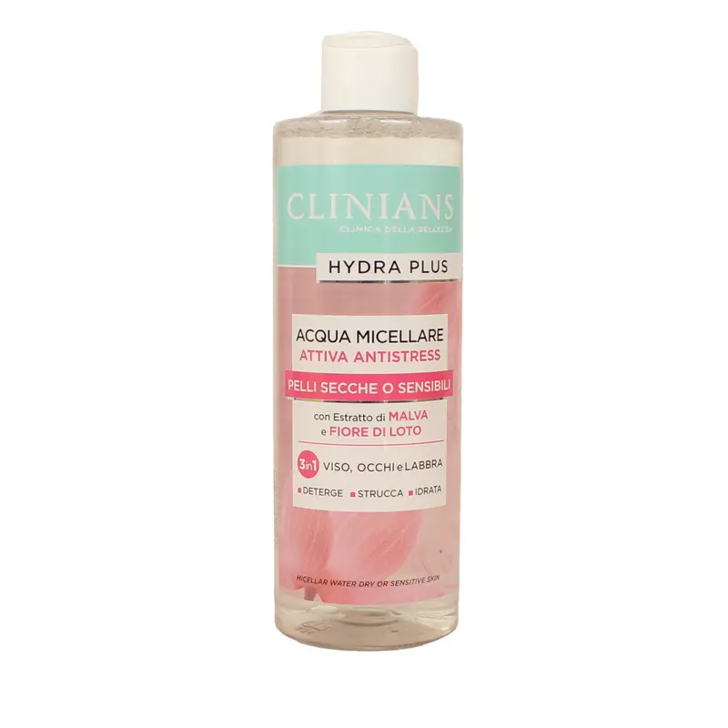 CLINIANS HYDRA PLUS ACQUA MICELLARE 3in1 ATTIVA ANTISTRESS PELLI SECCHE O SENSIBILI 400 ML