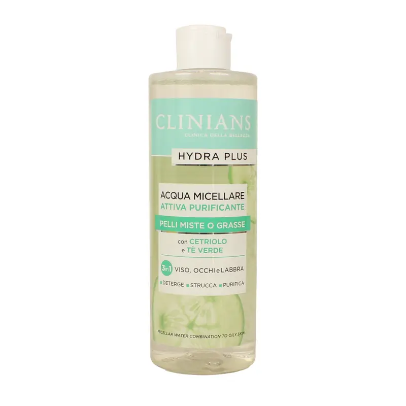 CLINIANS HYDRA PLUS ACQUA MICELLARE ATTIVA PURIFICANTE 3in1 PELLI MISTE O GRASSE 400 ML