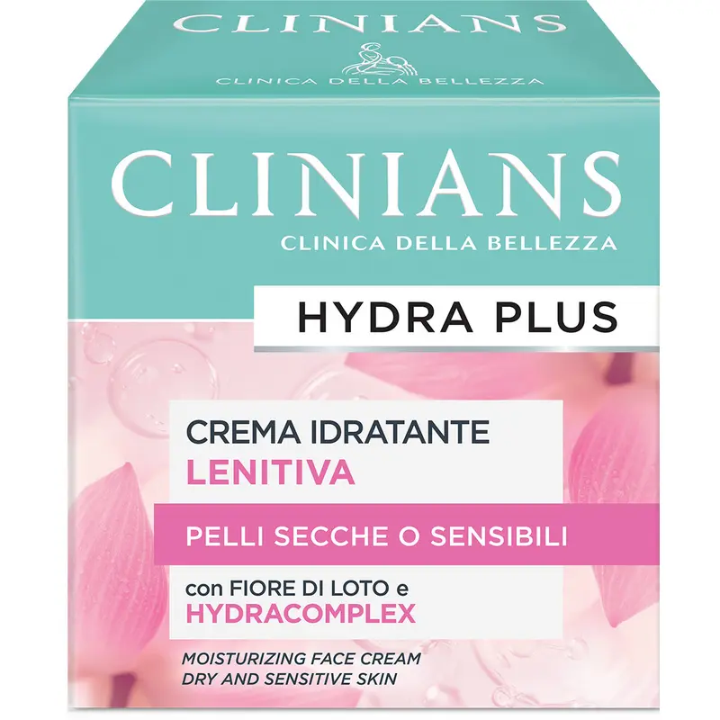 CLINIANS HYDRA PLUS CREMA IDRATANTE LENITIVA FIORE DI LOTO E LATTE DI ORCHIDEA PELLI SECCHE o SENSIBILI 50 ML