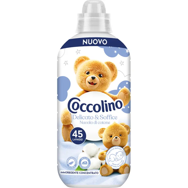 COCCOLINO AMMORBIDENTE CONCENTRATO DELICATO & SOFFICE NUVOLA DI COTONE 45 LAVAGGI 952 ML