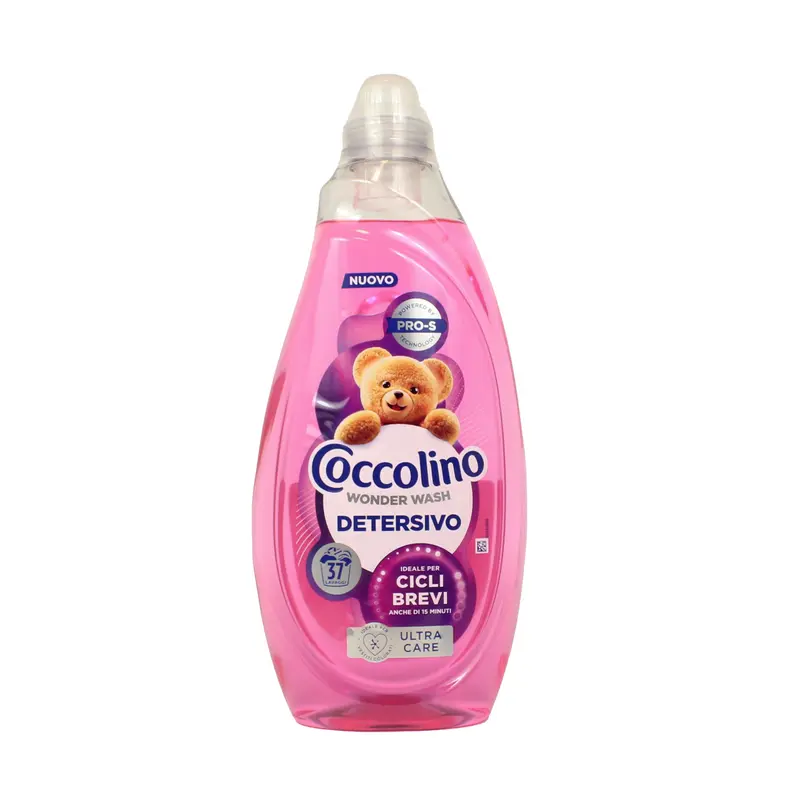 COCCOLINO WONDER WASH DETERSIVO LIQUIDO LAVATRICE CICLI BREVI ULTRA CARE 37 LAVAGGI 1480 ML