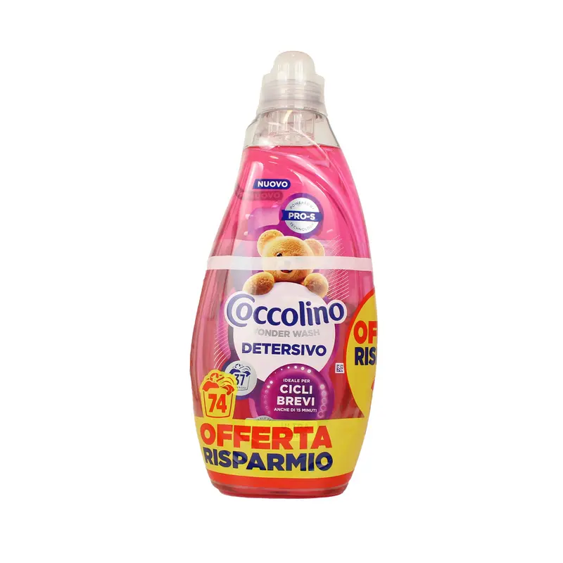 COCCOLINO WONDER WASH ULTRA CARE DETERSIVO BUCATO LAVATRICE 2 PEZZI DA 37 LAVAGGI DA 1480 ML