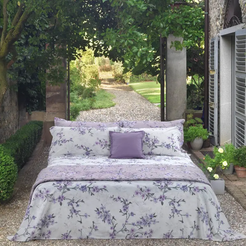 Completo Lenzuola Mirabello Blossom peach Floreale in Percalle