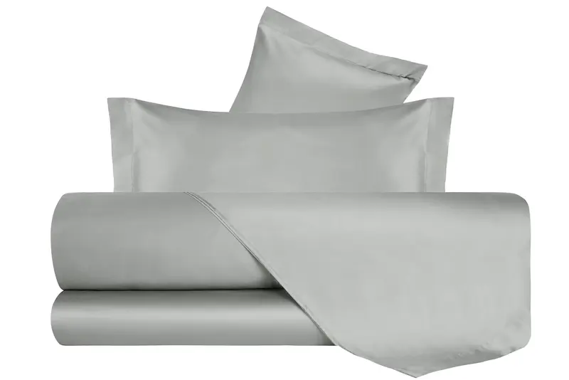 Completo Letto in Raso di puro cotone Grigio Perla