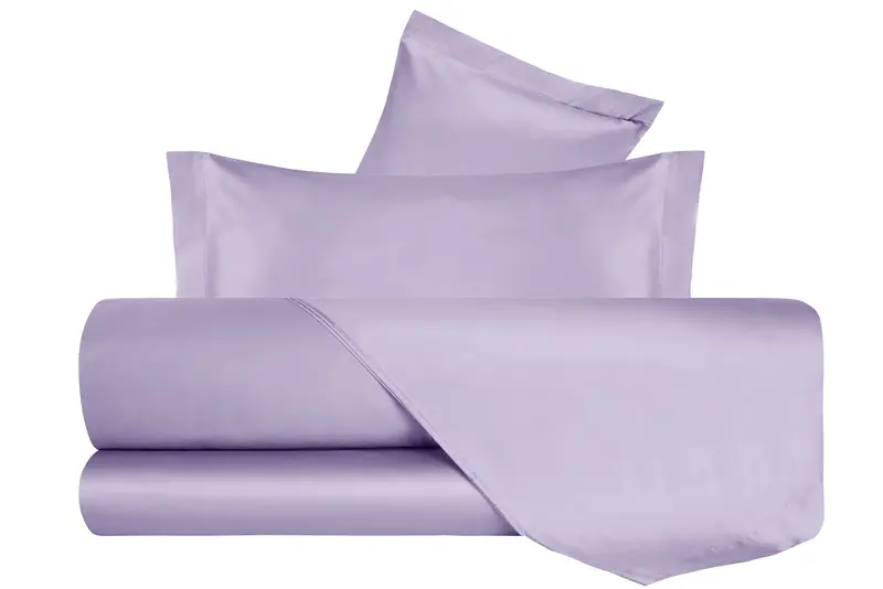 Completo Letto in Raso di puro cotone Lilla
