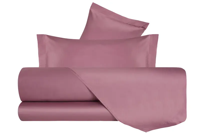Completo Letto in Raso di puro cotone Rosa Nostalgia