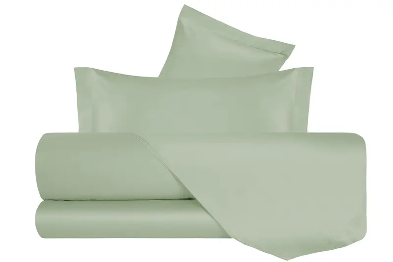 Completo Letto in Raso di puro cotone Verde Chiaro