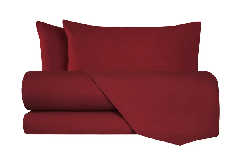 Completo letto lenzuola flanella caldo cotone 100% cotone Made in Italy BORDEAUX