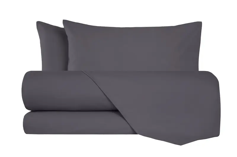Completo letto lenzuola flanella caldo cotone 100% cotone Made in Italy  GRIGIO FUMO
