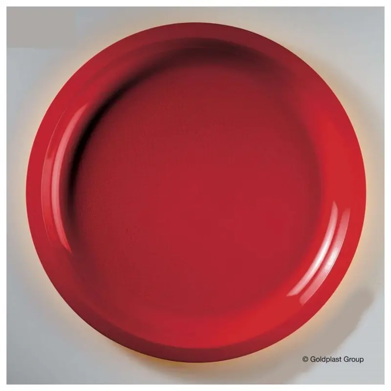 Confezione 6 Piatti Tondi Partyrosso In Plastica