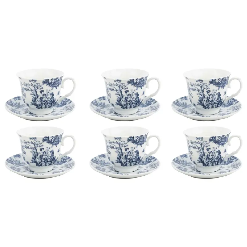 Confezione6 Tazze Caffe' Con Piattino Inglese 24827