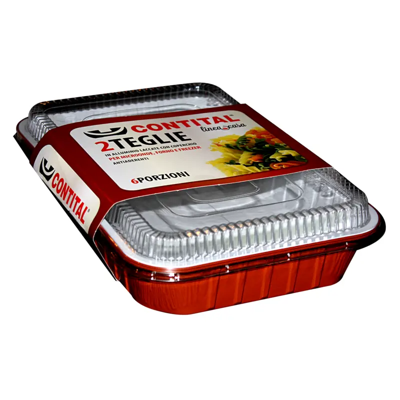 CONTITAL VASCHETTE CON COPERCHIO 6 PORZIONI 2 PEZZI PER MICROONDE / TRADIZIONALE / FREEZER 851LR